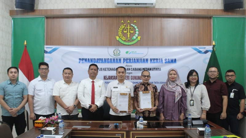 Kajari Gunungsitoli dan BPJS Ketenagakerjaan Medan Utara Teken MoU Penanganan Masalah Hukum