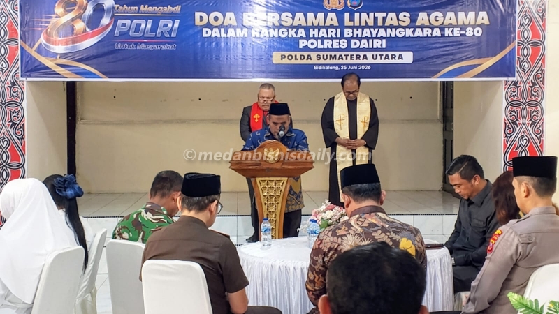 Sambut Hari Bhayangkara ke-80, Polres Dairi Gelar Doa Bersama Lintas Agama