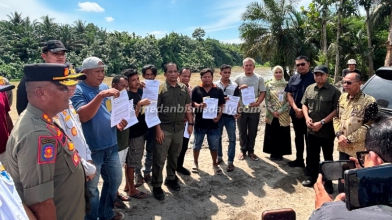Tim Terpadu Pemprov Sumut Hentikan 11 Galian C Ilegal di Galang Deli Serdang