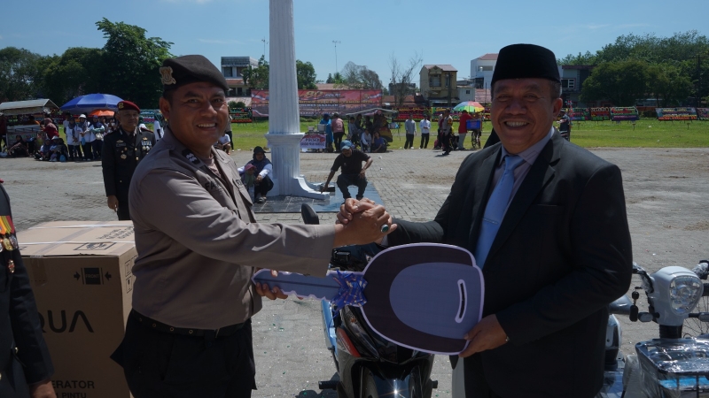 Bupati Asahan Hadiri Upacara HUT ke-80 Bhayangkara di Lapangan Adhi Pradana Kisaran